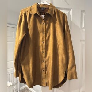 Banana Republic Faux Suede Button Down Shirt